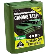 Amazon.com: Heavy Duty Canvas Tarp 4x8 Feet 16oz Water